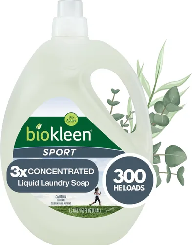 Vista 10 de Hojas de detergente para ropa Biokleen - Sin tinte y sin fragancia, hipoalergénicas, limpiador enzimático, quitamanchas, fórmula bioactiva, sin