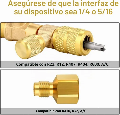 Vista 5 de R410A R22 Herramienta de instalación de extracción de núcleo de válvula de CA, removedor de núcleo de válvula, doble tamaño de 1/4 "-5/16