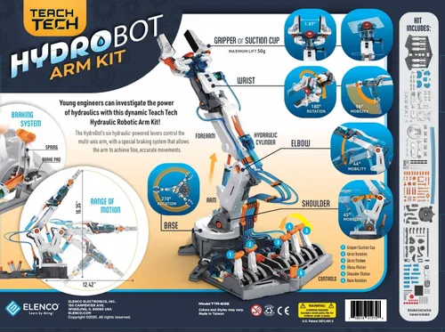 Vista 2 de Teach Tech "Kit de brazo Hydrobot", kit hidráulico, juguete de construcción STEM para niños mayores de 12 años