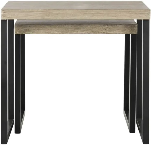 Vista 3 de Safavieh Home Collection Femi - Mesa auxiliar moderna de roble claro y negro