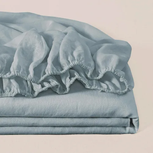 Vista 10 de ATLINIA Funda de colchón 100 % lino, 1 pieza lavada a la piedra con bolsillo profundo de 15 pulgadas hecha de lino puro francés, ropa de cama Gris