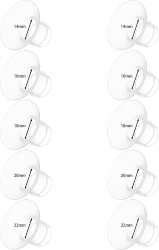 Vista 11 de 10 piezas de inserción de brida 13/15/17/19/21 * 2 piezas compatibles con Momcozy Air 1/W1/M9/M6/M5/V1 Pro/V2 Pro