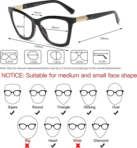 Vista 6 de Bevi Gafas de lectura antifatiga ocular, bloqueo de luz azul, marco cuadrado grande de gran tamaño con bisagra de metal para mujeres y hombres