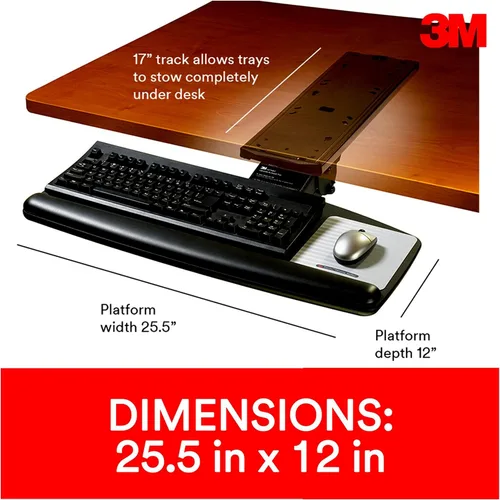 Vista 2 de 3 M Knob Ajuste bandeja de teclado, estándar plataforma, Negro