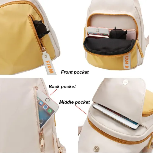 Vista 4 de zhongningyifeng Mochila pequeña para mujer, mini mochila de viaje de nailon, bolsa de hombro, bonita y ligera para mujer