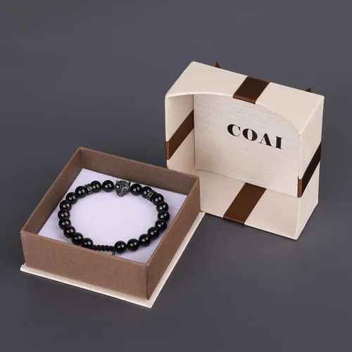 Vista 7 de COAI - Pulsera semipreciosa de leopardo para hombre y mujer