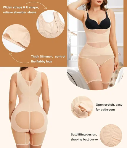 Vista 3 de Irisnaya Faja Faja Shapewear Body con control de abdomen, sin costuras, moldeador de cuerpo de alta cintura, levantador de glúteos, pantalones