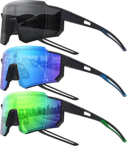 Vista 49 de STORYCOAST Lentes de sol deportivos polarizados para hombres y mujeres, para conducir, pesca, ciclismo, bicicleta de montaña, protección UV400
