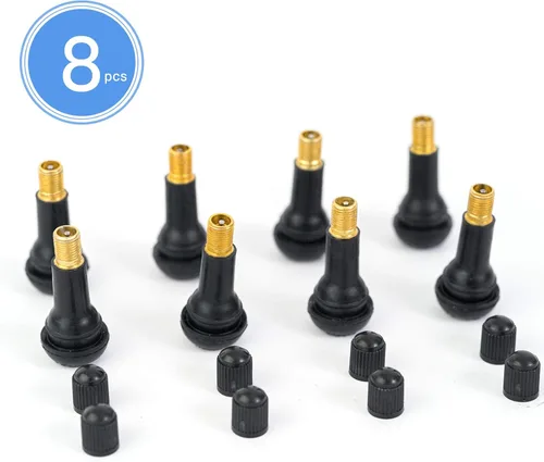 Vista 8 de 8 vástagos de válvula de neumático TR413 sin cámara de alta calidad, vástago de válvula de neumático de goma negra, universal para agujeros