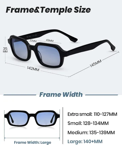 Vista 2 de Veda Tinda Vision Lentes de sol rectangulares retro para mujeres y hombres, estilo vintage, cuadrados, polarizados, con protección UV400, C40