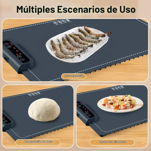 Vista 6 de Tapete Calentador de Alimentos - Tapete Calentador Plegable para Alimentos con Control de Temperatura Ajustable, Modos de Tiempo, Función