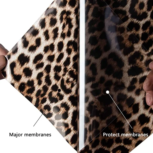 Vista 3 de Rollo de vinilo de transferencia de calor con estampado de leopardo, 83.3 x 4.9 ft, vinilo adhesivo de poliuretano termoadhesivo para camisetas