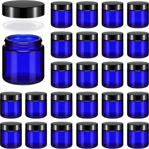 Vista 38 de Norme 24 Frascos de Vidrio de 4 oz con Tapas Herméticos Redondos a Prueba de Fugas Frascos Cosméticos Vacíos con Revestimientos Internos en la Tapa