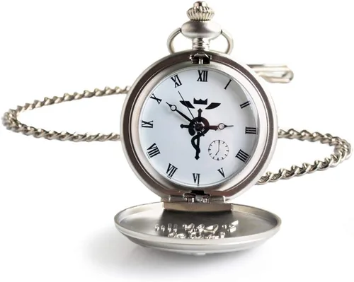 Vista 2 de BOSHIYA Fullmetal Alchemist - Reloj de bolsillo con caja de cadena para accesorios de cosplay, mercancía de anime