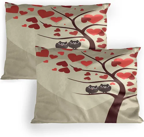 Vista 9 de Lunarable Nature Pillow Sham Set of 2, Sunset in a Winter Park Russia Sun Rays Through Trees Pathway to Forest, Quality Microfiber Bedding Item for