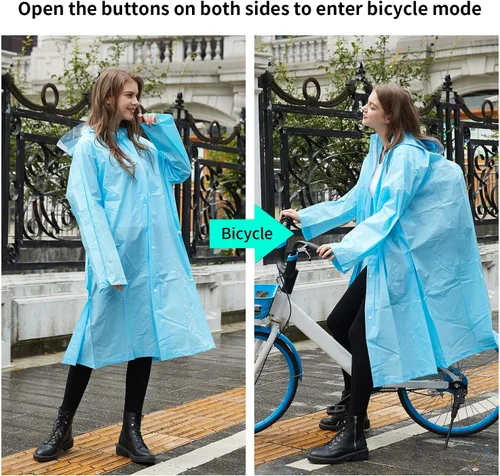 Vista 4 de Impermeable de EVA multifuncional, poncho de lluvia transformable unisex