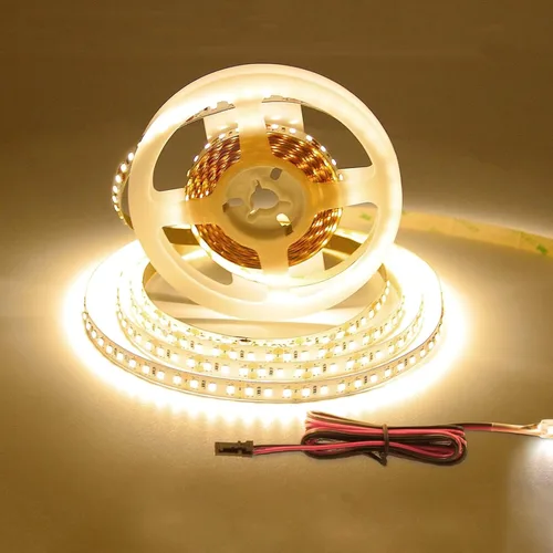 Vista 7 de VST Tira de luces LED de color blanco cálido, 120 LEDs/m, 1000 lm/M, 9.6 W/M, CRI 90+, cinta LED de 12 V 2835 cortable, conectable, tiras LED