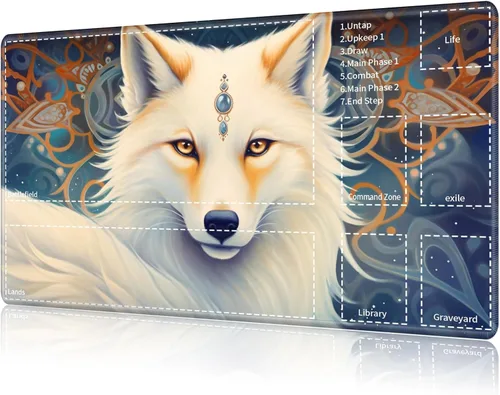 Vista 23 de Tapete de juego para MTG Card Playmat con zona, tapete de juego para MTG TCG de 24 x 14 pulgadas, tapete de juego antideslizante para tablero