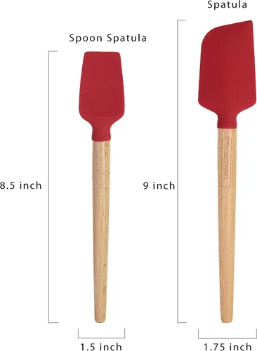 Vista 4 de Farberware 5216385 - Espátula profesional de silicona resistente al calor con mango de madera, segura para utensilios de cocina antiadherentes