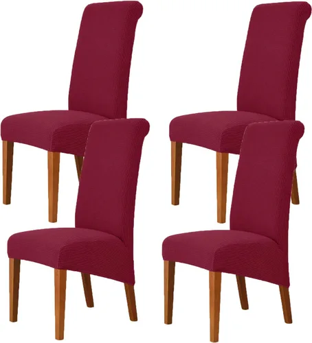 Vista 27 de Deisy Dee Fundas Elásticas XL/Extragrandes de Spandex Suave Extra Grande para Sillas de Comedor de Cocina, Protectores de Sillas Desmontables y Negro
