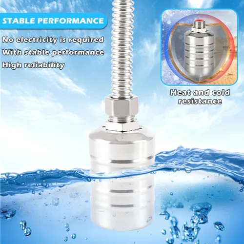 Vista 5 de Válvula de flotador de control de nivel de agua totalmente automática de 1/2" a 3/4", mini válvula de bola flotante de acero inoxidable 304