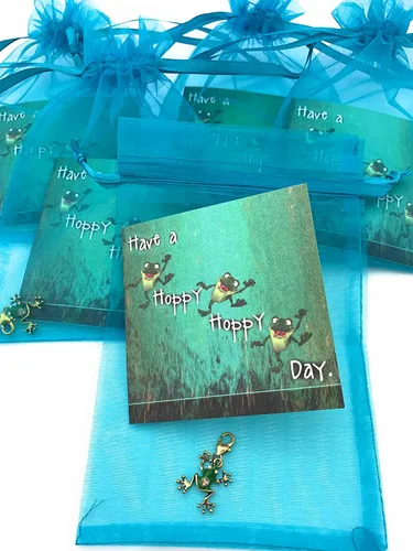 Vista 5 de Smiling Wisdom - 5 juegos de regalo a granel - Tarjetas de felicitación, bolsas y regalos de abalorios de rana - 15 piezas - Mujeres adolescentes