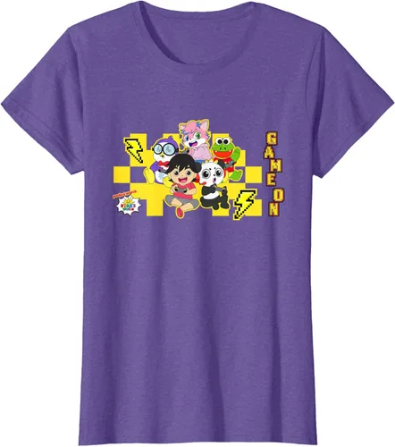 Vista 20 de Ryan's World Game On Characters Camiseta, Negro, S