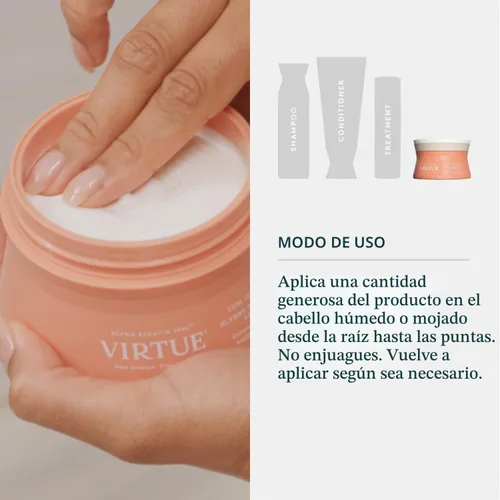 Vista 8 de VIRTUE Curl Mantequilla sin enjuague, control de encrespamiento, crema