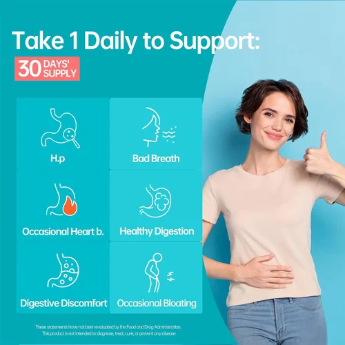 Vista 6 de purmeo Probióticos 5 en 1 de alta potencia H. Pylori, 1 por día, soporte gástrico, comodidad digestiva y protección del revestimiento estomacal