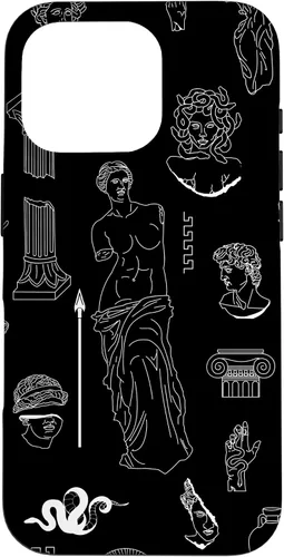 Vista 20 de Ancient Greece Statues Greek Aesthetic Black Case for iPhone 17