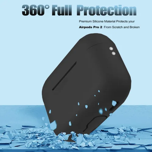 Vista 4 de Funda protectora para AirPods Pro 2, AirPods Pro de 2ª generación [2022], funda protectora de silicona suave a prueba de golpes con correa de mano