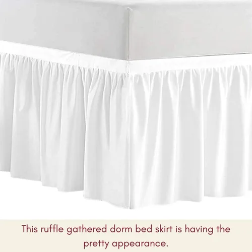 Vista 4 de Falda de cama de calidad de hotel de 800 hilos, 100% algodón con volantes, tamaño de 30 pulgadas, suave, extra larga, elástica, para dormitorio