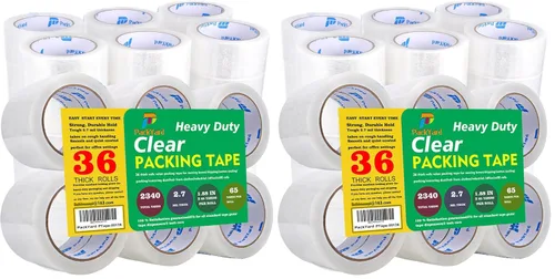 Vista 9 de Recambio de cinta de embalaje, 36 rollos de sellado resistente, ideal para cajas de embalaje, envío y suministros de mudanza, embalaje de 1.88