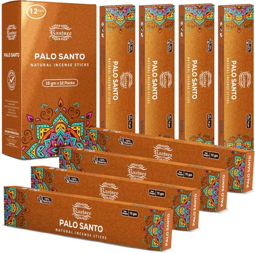 Vista 10 de Raajsee Varitas de incienso (6.35 oz), 100% puras orgánicas y naturales, enrolladas a mano, sin productos químicos, perfectas para aromaterapia