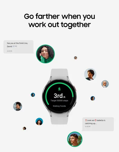 Vista 6 de SAMSUNG Galaxy Watch 4 Smartwatch de 44mm con Monitor Tracker de ECG para Salud, Fitness, Running, Ciclos de Sueño, GPS, Detección de Caídas