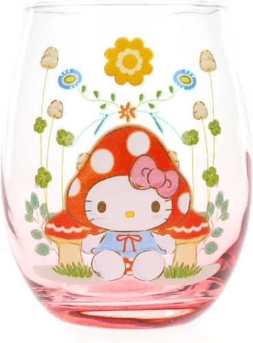 Vista 11 de Silver Buffalo Sanrio Hello Kitty You Had Me At Hello Glitter - Vaso de vino sin tallo para cócteles, capacidad para 20 onzas Hello Kitty Me Tuviste