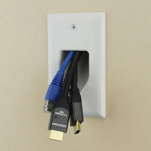 Vista 2 de DATA COMM Electronics 45-0001-BK - Placa empotrable de bajo voltaje (1 banda, 2 unidades), color negro