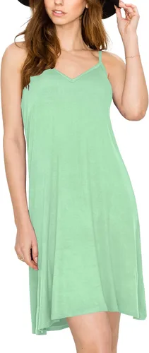 Vista 3 de Lock and Love - Vestido corto de túnica Cami para mujer con cuello en V y tirantes delgados, fabricado en Estados Unidos