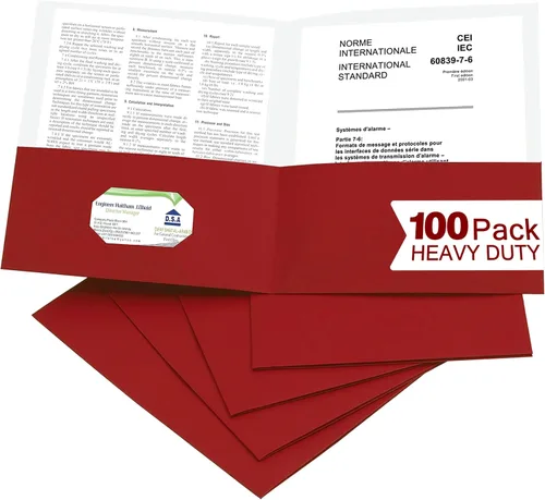 Vista 23 de Zzrywuty 100 Paquetes de Carpetas de Archivo de Dos Bolsillos con Ranura para Tarjetas de Visita, Papel Texturizado, Tamaño Carta, Capacidad