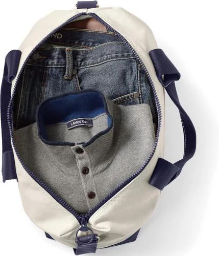 Vista 2 de Lands' End Bolsa de lona Weekender, NaturalTrue Navy, Bolsa de lona Weekender