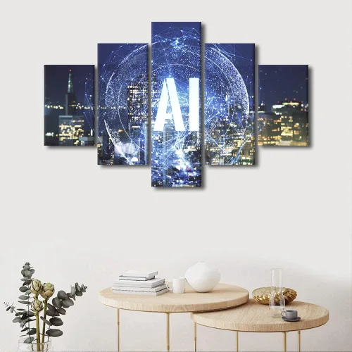 Vista 15 de TUMOVO Arte de pared para oficina C, almacenamiento, imágenes, impresión en lienzo, placa de circuito, tecnología de decoración del hogar, arte