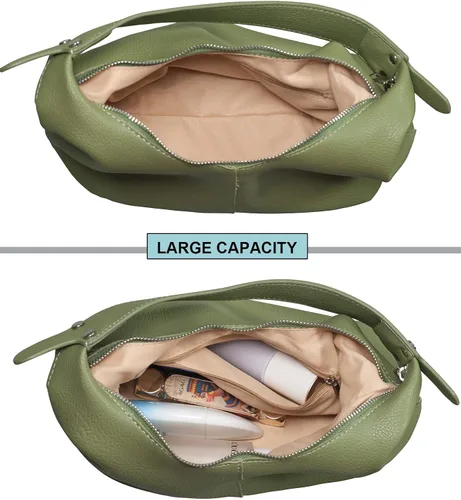 Vista 3 de NIUEIMEE ZHOU Bolsos Hobo para mujer, estilo retro, de cuero vegano, bolso de mano