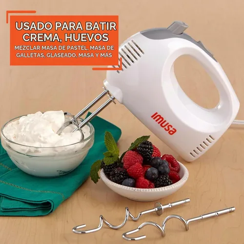 Vista 6 de IMUSA Batidora de mano USA con estuche de 5 velocidades, color blanco, pequeño
