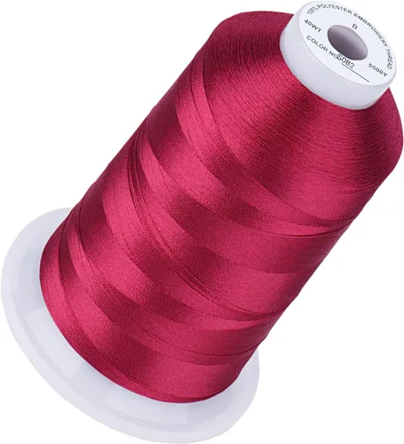 Vista 12 de Simthread 5500 yardas de hilo de bordar, 5000M de alto rendimiento 40WT 100% hilo de poliéster – 170+ colores vívidos, clasificado de alta velocidad