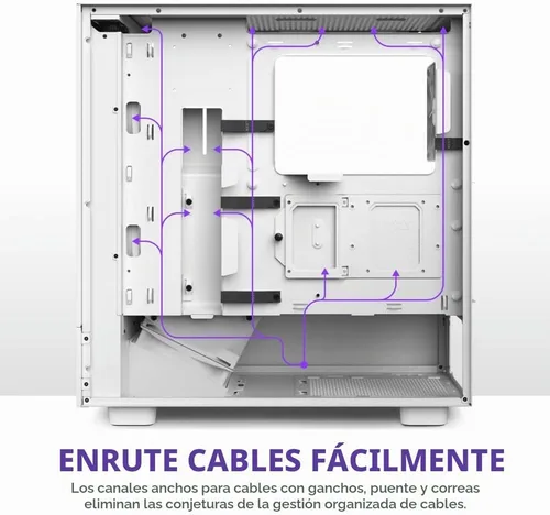 Vista 8 de NZXT H5 Flow RGB Estuche compacto ATX para juegos de PC de torre media – Panel frontal perforado de alto flujo de aire – Panel lateral de vidrio