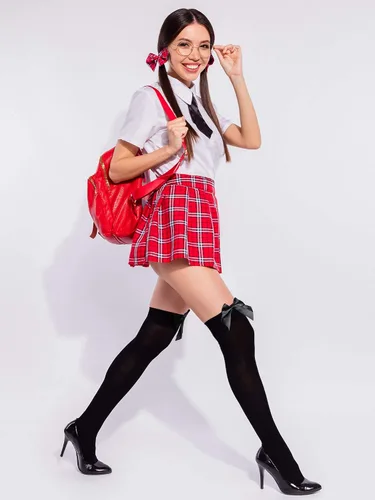 Vista 2 de SATINIOR Calcetines altos hasta la rodilla para mujer Negro