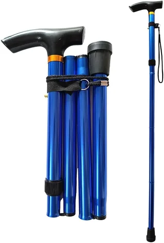 Vista 15 de Bastón plegable para mujeres y hombres mayores, palos ligeros plegables para equilibrio de personas mayores, bastones ajustables, palo y muletas