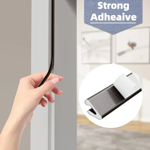 Vista 5 de Burlete de espuma para sellado de puerta para espacios pequeños, en forma de V, autoadhesivo, burlete climatizador para puerta, aislamiento de marco