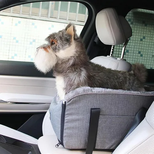 Vista 3 de Asiento de auto para consola para perros, consola central para mascotas, asiento para perros, reposabrazos para perros y gatos, lavable, bolsas