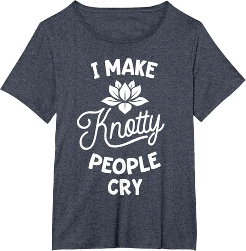 Vista 83 de Camiseta divertida de terapia de masaje I Make Knotty People Cry, Negro, S